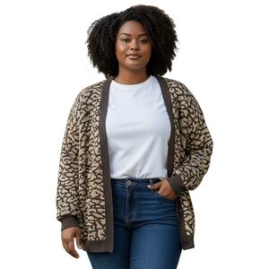 Jordan Brand Knit Cardigan Sweater - Women’s 1x Loose Fit Brown/Tan